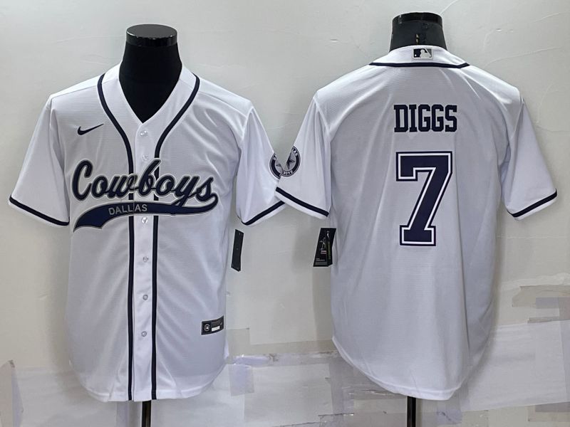 Men Dallas Cowboys #7 Diggs White Nike Co branded NFL Jersey->dallas cowboys->NFL Jersey